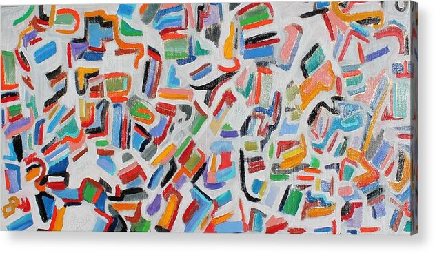  Acrylic Print featuring the painting Color order Oil on canvas 24 x 48 by Randy Zipper