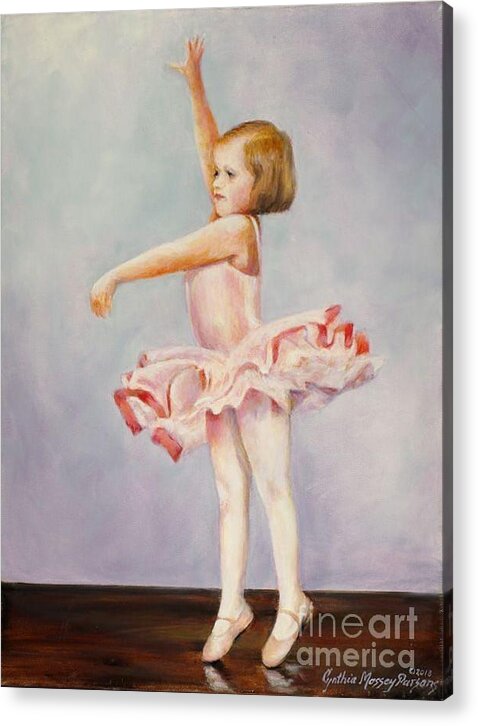 Ballerina Acrylic Print featuring the painting First Recital by Cynthia Parsons