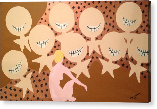 Grin Acrylic Print featuring the painting Grin by Erika Jean Chamberlin