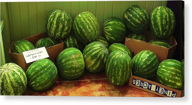 Watermelons Acrylic Print featuring the photograph If I Had A Watermelon by Patricia Greer