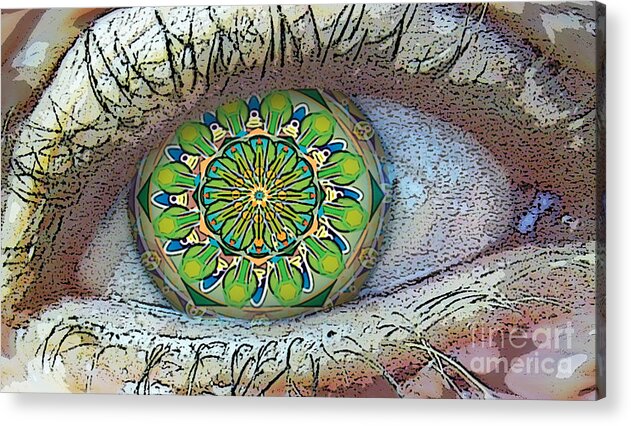 Eye Acrylic Print featuring the painting KaleidoscopeEyeq by Shelley Myers