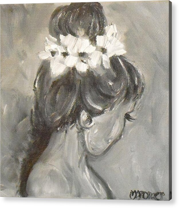 People Acrylic Print featuring the painting Lady in Grey by Melissa Torres