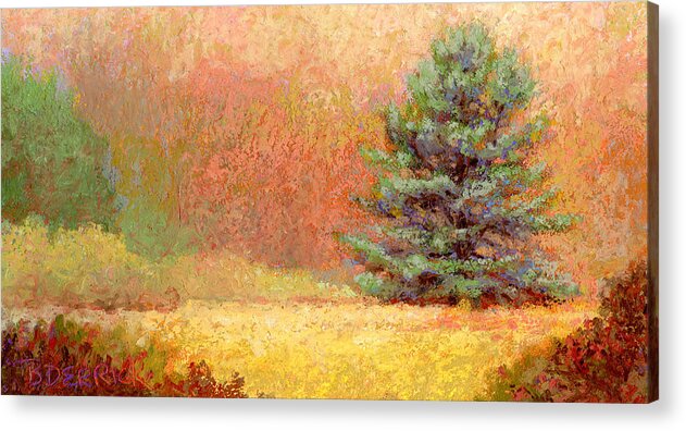 Landscape Acrylic Print featuring the painting Lone White Pine II by Betsy Derrick