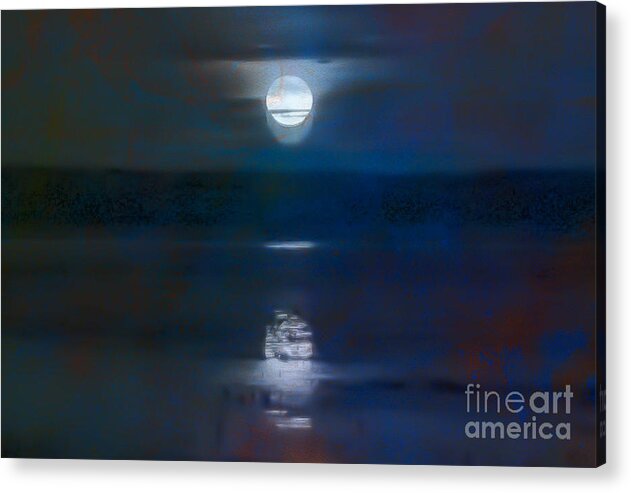 Moon Acrylic Print featuring the photograph Moonrise over Lake Jackson 1 by Gerald Grow