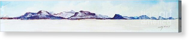  Moosehead Lake View From The West Acrylic Print featuring the painting Moosehead Lake view from west side of Northeast Carry by Joy Nichols