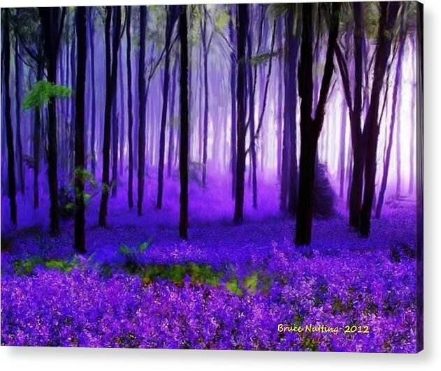 Tree Acrylic Print featuring the painting Purple Forest by Bruce Nutting