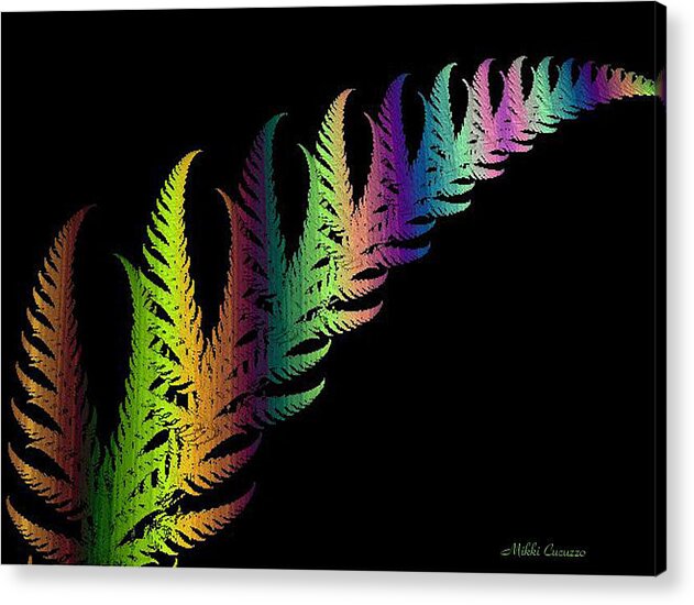 Fractals Acrylic Print featuring the photograph Rainbow leaves Fractals by Mikki Cucuzzo