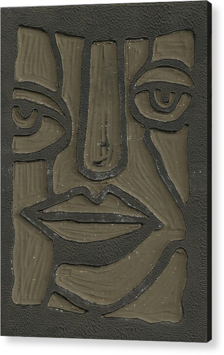 The Face Linoleum Block Carving Acrylic Print by Shawn Vincelette - Fine  Art America