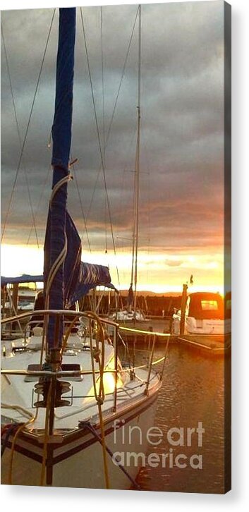 Sailboat Acrylic Print featuring the photograph The Looming Clouds by Christy Gendalia