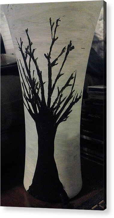 Vase Acrylic Print featuring the glass art Tree Vase by Lee Farley