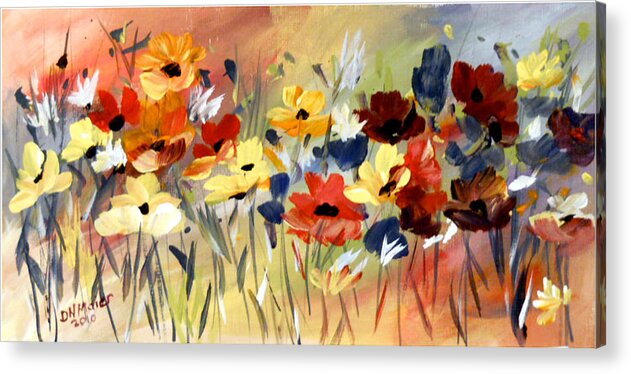 Flower Acrylic Print featuring the painting Wild Flowers by Dorothy Maier