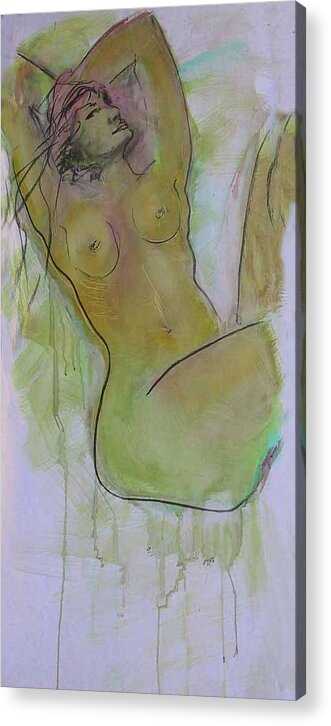 Nudes Acrylic Print featuring the painting Nude 4264 by Elizabeth Parashis