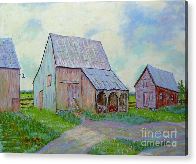 Landscape Acrylic Print featuring the pastel St. Croix Barns 2 by Rae Smith pSC