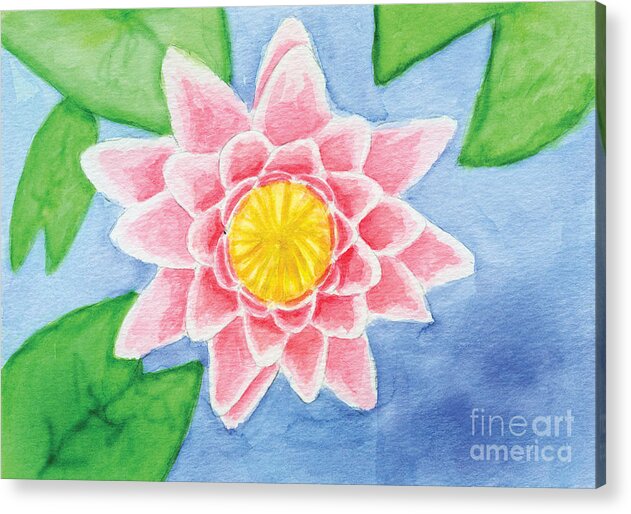 Nature Acrylic Print featuring the painting Water Lilly by Lara Ekblad