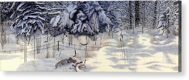 Winter Acrylic Print featuring the painting Peaceful Slumber by Conrad Mieschke