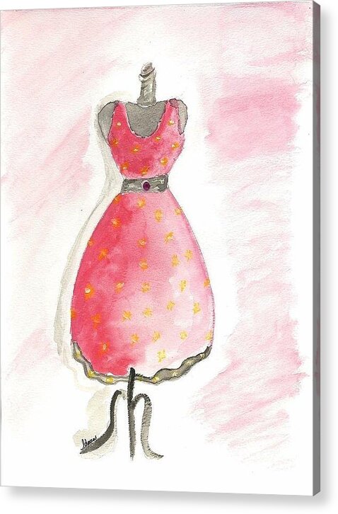  Acrylic Print featuring the mixed media Pretty in pink #1 by Lauren Serene