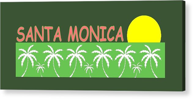 Santa Monica Acrylic Print featuring the digital art Santa Monica #5 by Brian's T-shirts