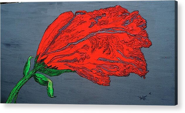 Big Acrylic Print featuring the painting Big Red Floral by Kenlynn Schroeder