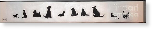 Cats And Dogs Acrylic Print featuring the painting Family by M J Venrick