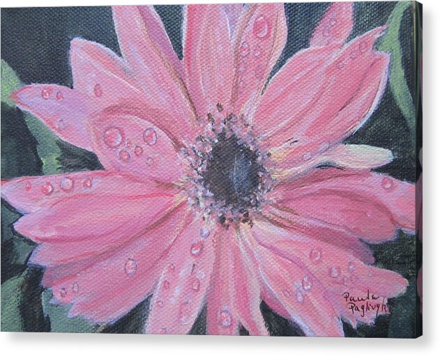 Painting Acrylic Print featuring the painting Gerber Daisy by Paula Pagliughi