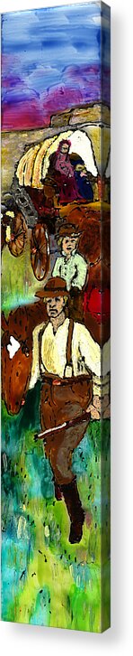 Covered Wagon Acrylic Print featuring the painting Homesteaders by Phil Strang