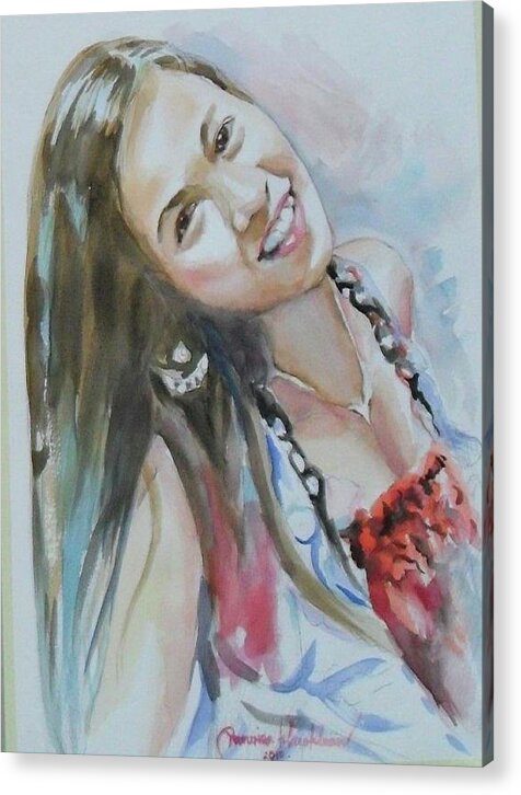  Acrylic Print featuring the painting Me by Wanvisa Klawklean