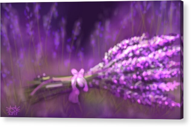 Lavender Acrylic Print featuring the painting My purple dream that came true 2 by Siriporn Wachter