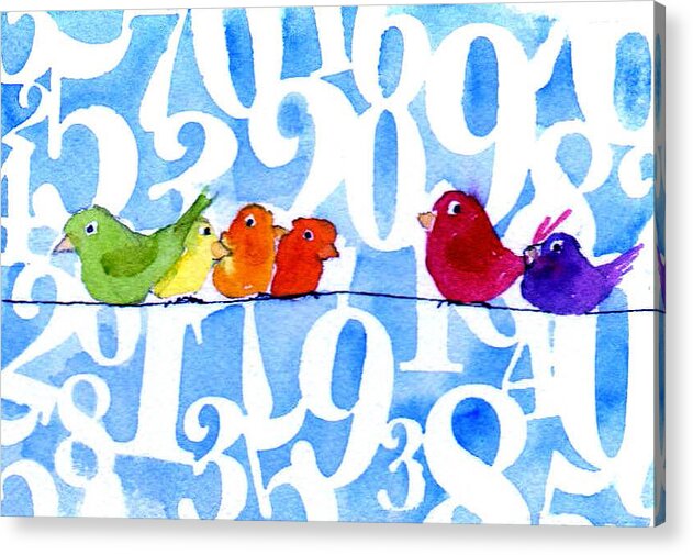 Birds Acrylic Print featuring the painting Numbirds by Anne Duke