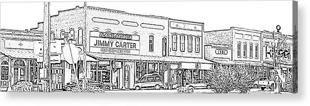 Jimmy Carrter Acrylic Print featuring the photograph Plains Ga downtown by Jerry Battle