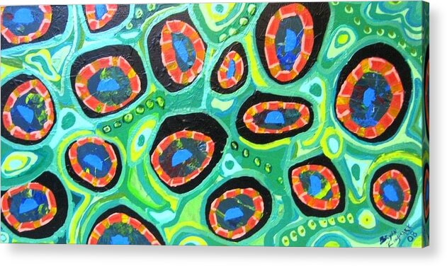 Abstract Painting Acrylic Print featuring the painting Polypodial Amoebas by Bryan Zingmark
