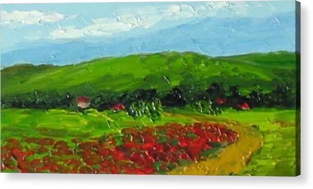 Landscape Acrylic Print featuring the painting Poppies by Fred Wilson