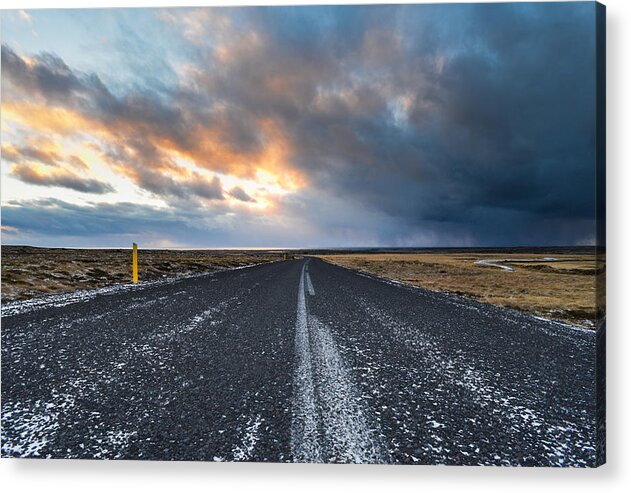 Iceland Acrylic Print featuring the photograph Road to the Sky by Alex Blondeau