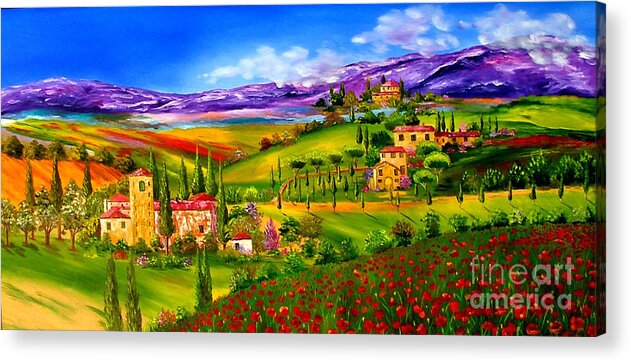 Tuscany Acrylic Print featuring the painting Soul Of Tuscany by Inna Montano
