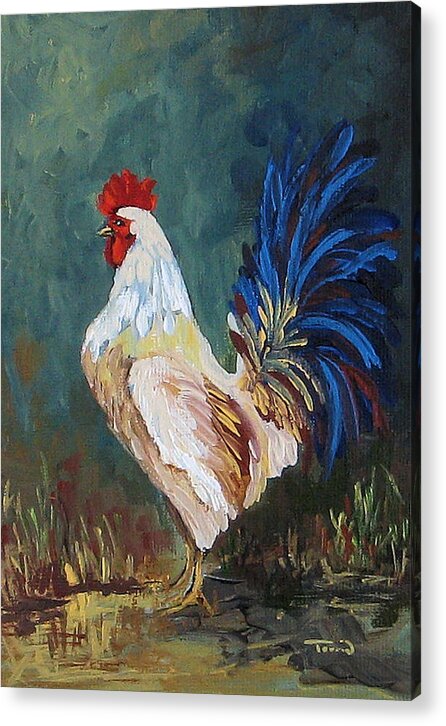 Rooster Acrylic Print featuring the painting The Rooster IV by Torrie Smiley