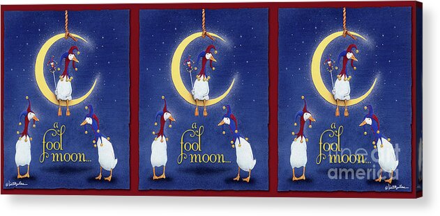 Will Bullas Acrylic Print featuring the painting A Fool Moon... by Will Bullas