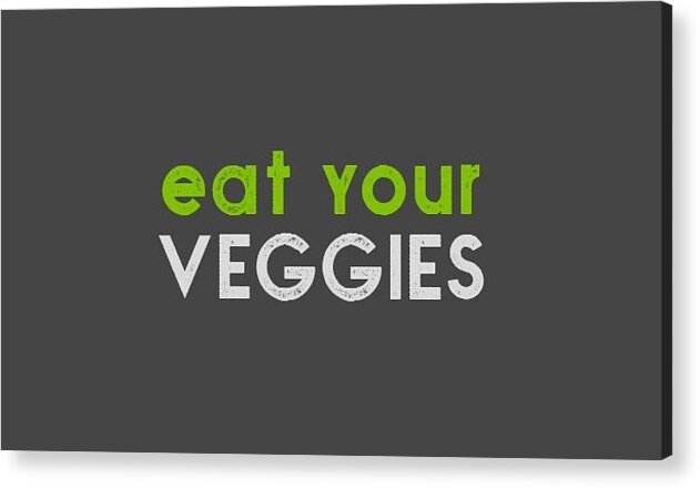  Acrylic Print featuring the drawing Eat your veggies - green and gray by Charlie Szoradi