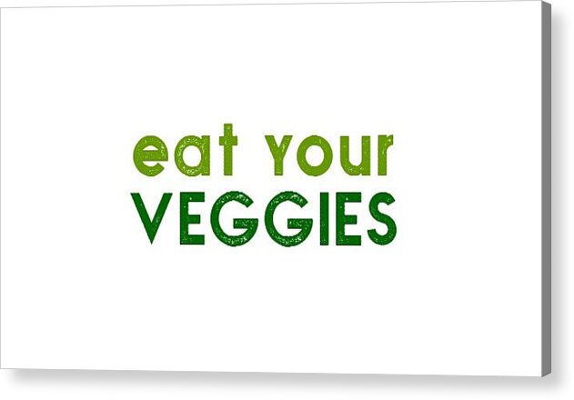  Acrylic Print featuring the drawing Eat your veggies - two greens by Charlie Szoradi