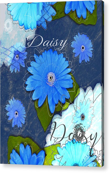 Daisy Cup Acrylic Print featuring the digital art Daisy Cup Memorial Day Memorabilia Design by Delynn Addams