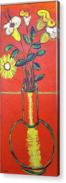 Flowers Acrylic Print featuring the painting Lido flower by Biagio Civale