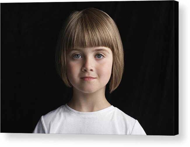 Cute Little Girl With Short Hair Acrylic Print