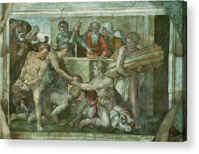 Sistine Chapel Ceiling Noah After The Flood Pre Restoration Acrylic Print