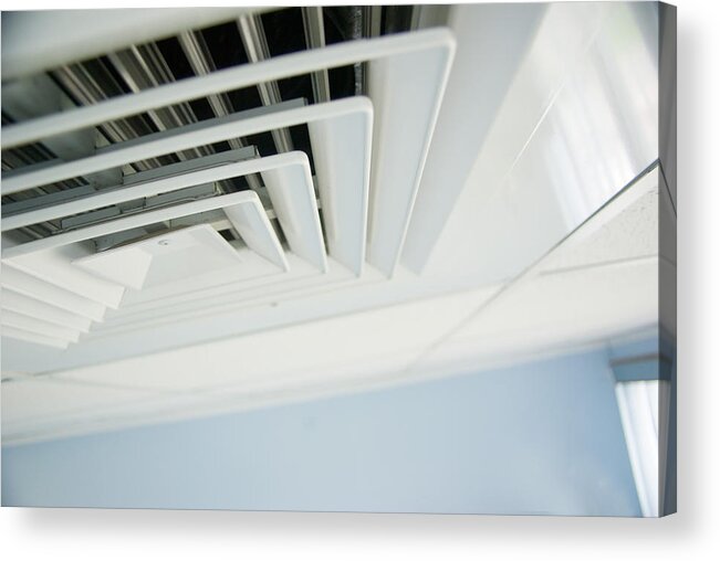 Ventilation System Air Condition Vent In Office Ceiling Close Up Acrylic Print
