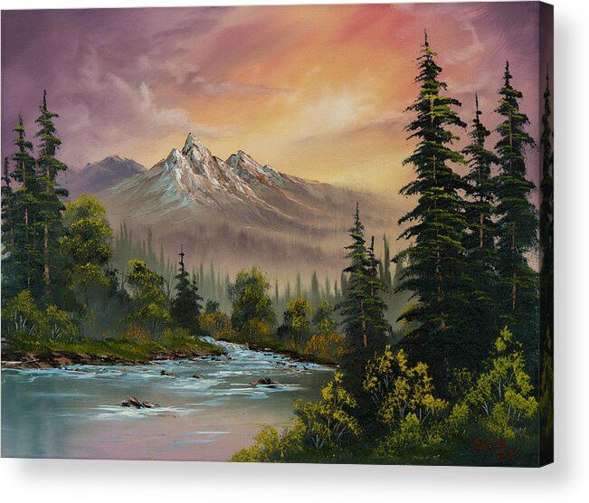 Mountain Sunset Acrylic Print By Chris Steele
