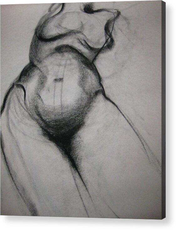 Nudes Acrylic Print featuring the drawing Nude thighs by Carole Johnson