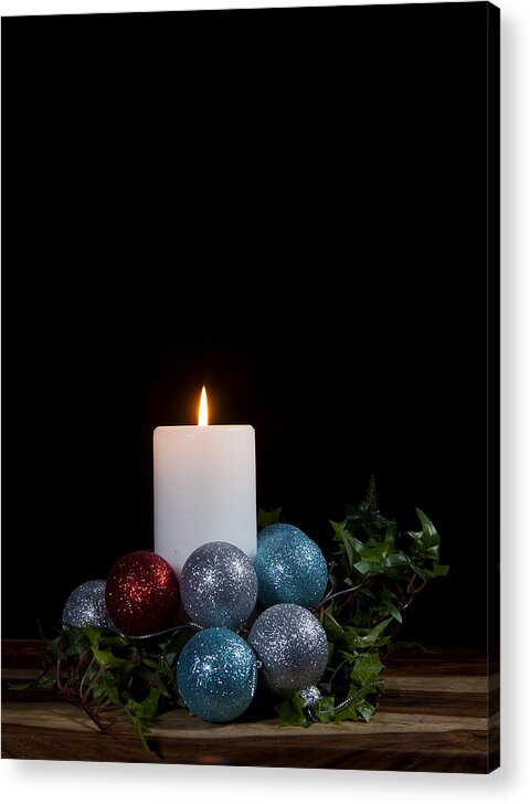 Candle Acrylic Print featuring the photograph Christmas Candle2 by Cecil Fuselier