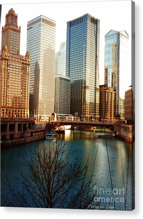 Chicago Acrylic Print featuring the photograph The Chicago River from the Michigan Avenue Bridge by Mariana Costa Weldon