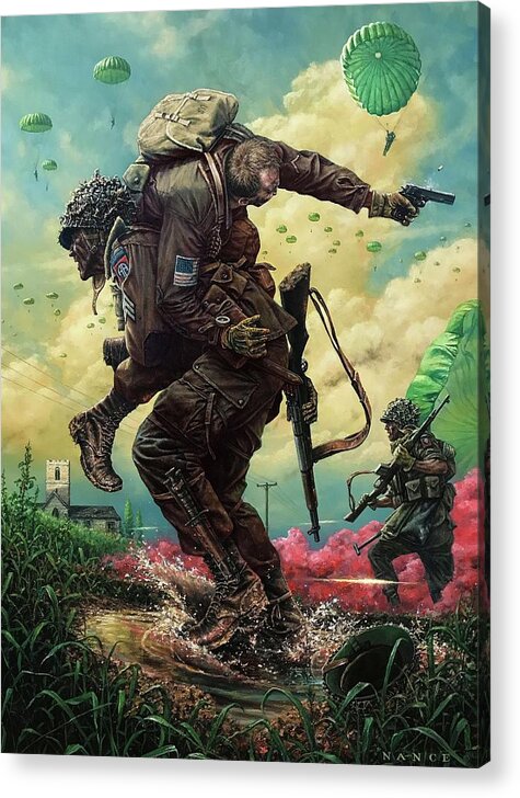 82nd Airborne Division Acrylic Print featuring the painting All The Way by Dan Nance