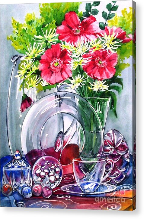 Still Life Acrylic Print featuring the painting Crystal Clear in Color No 2 by Jane Loveall