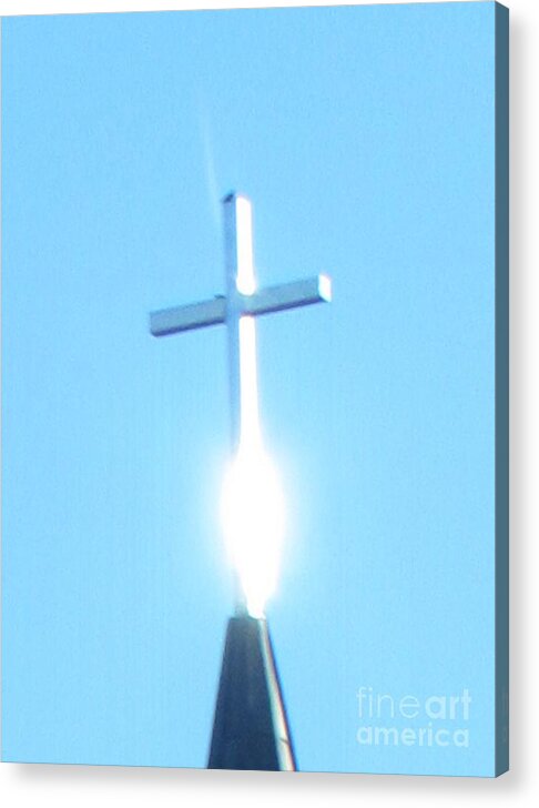 Photograph Acrylic Print featuring the photograph Holy Ghost on Church Cross by Delynn Addams