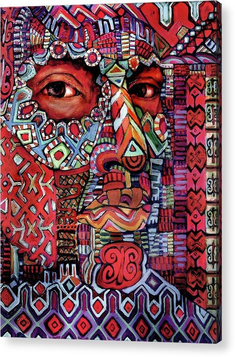 Mask Acrylic Print featuring the painting Masque Number 4 by Cora Marshall